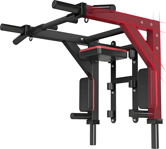Wall Mounted Pull Up Bar & Dip Station – Heavy Duty 800 lbs Capacity HAKENO