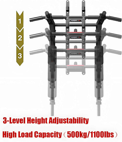 Wall Mounted Pull Up Bar & Dip Station – Heavy Duty 800 lbs Capacity HAKENO