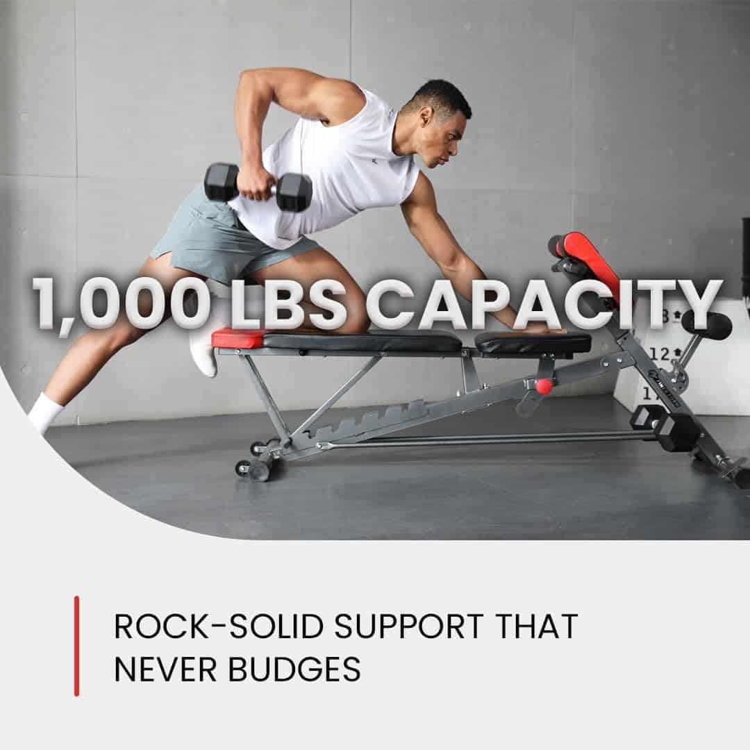 Finer Form Multi-Functional FID Weight Bench – Adjustable Flat, Incline & Decline Bench with Hyper Back Extension & Roman Chair for Full-Body Workouts FF Finer Form