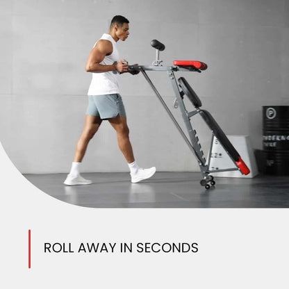 Finer Form Multi-Functional FID Weight Bench – Adjustable Flat, Incline & Decline Bench with Hyper Back Extension & Roman Chair for Full-Body Workouts FF Finer Form