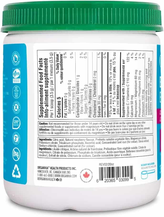 Organika Canadian Zero Sugar Electrolytes – 100 Servings Organika