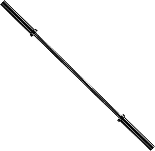 Black barbell on a white background