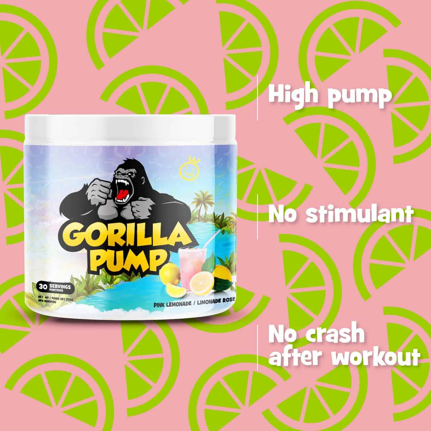 🦍 Yummy Sports Gorilla Pump – Non-Stim Pre-Workout (Pink Lemonade) Yummy Sports