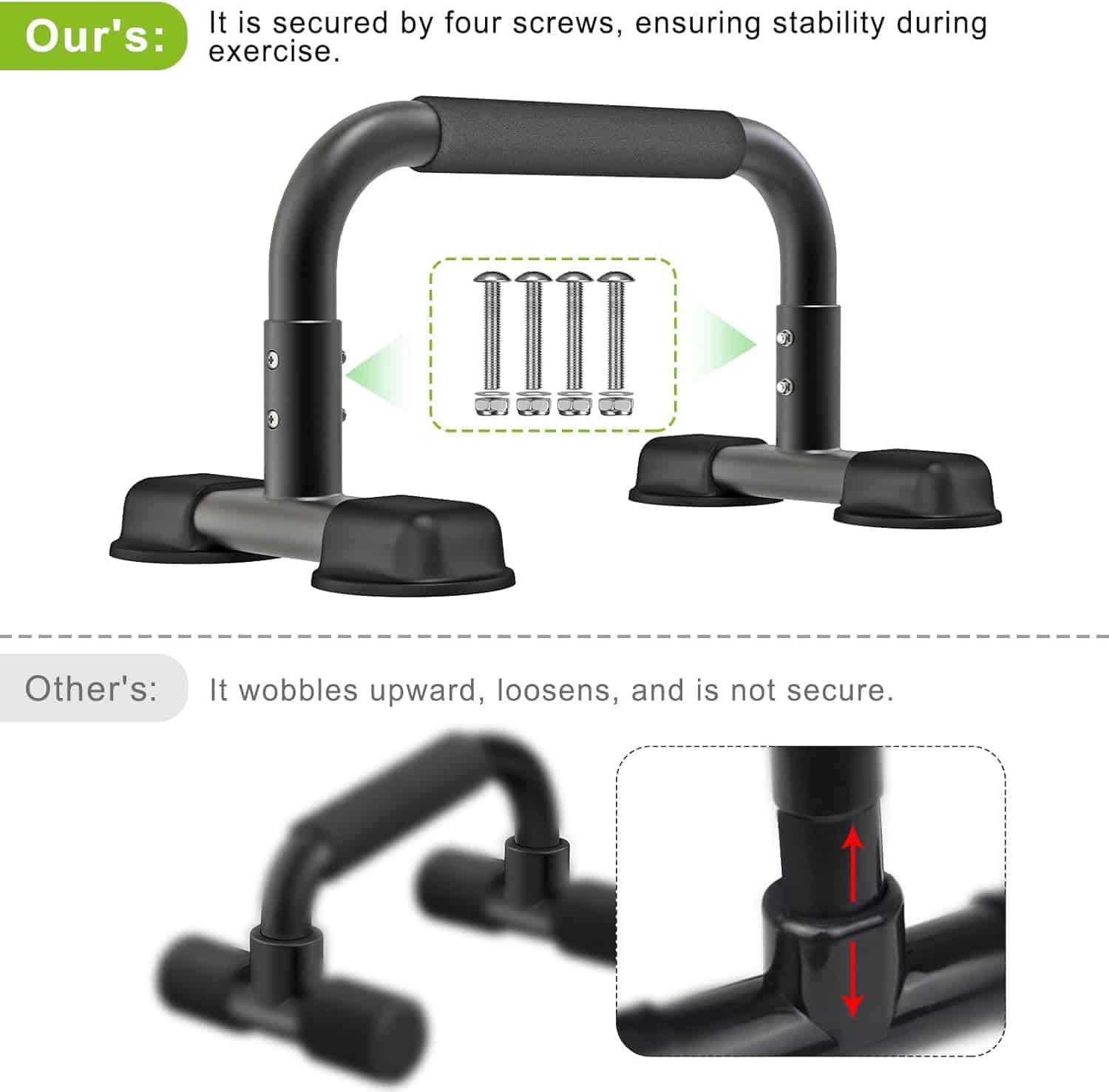 Dolibest Parallettes Push Up Bars – 9.6" High Heavy-Duty Calisthenics Equipment with Full Foam Grip | 660 lb Capacity for Handstands, L-Sits, Dips, Home & Outdoor Workouts Dolibest