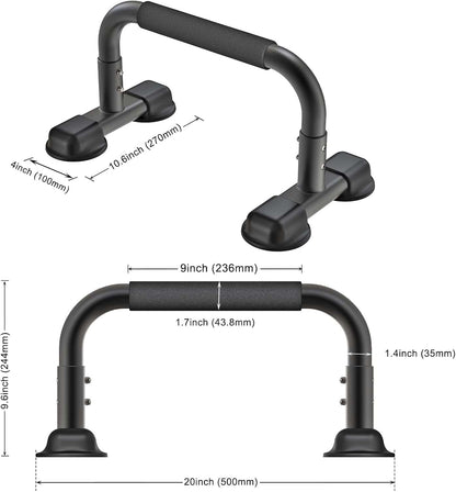 Dolibest Parallettes Push Up Bars – 9.6" High Heavy-Duty Calisthenics Equipment with Full Foam Grip | 660 lb Capacity for Handstands, L-Sits, Dips, Home & Outdoor Workouts Dolibest