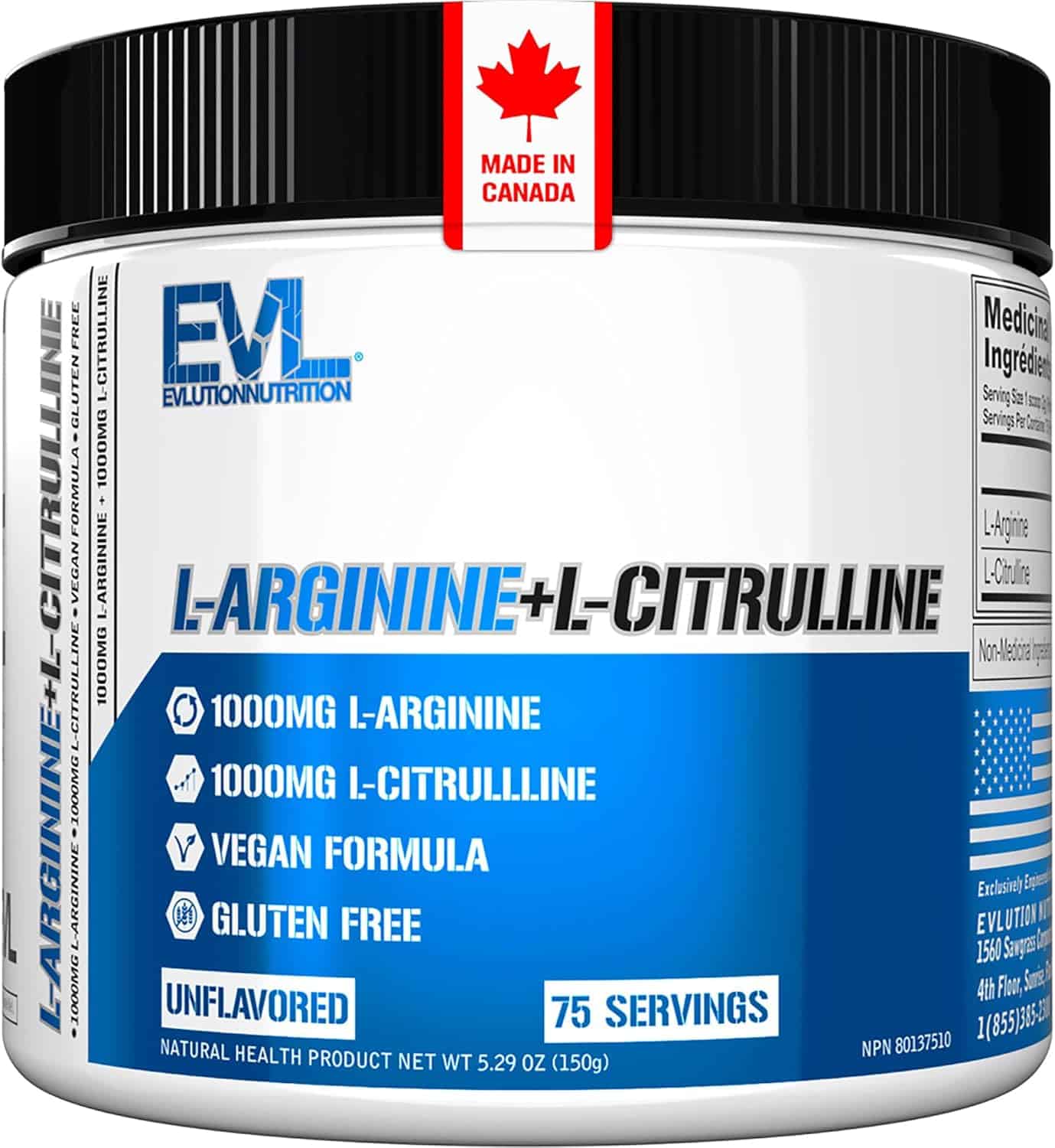 Evlution Nutrition L-Arginine + L-Citrulline (75 Servings) Evlution Nutrition
