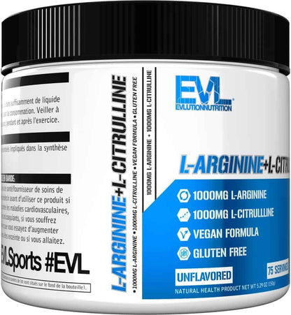 Evlution Nutrition L-Arginine + L-Citrulline (75 Servings) Evlution Nutrition