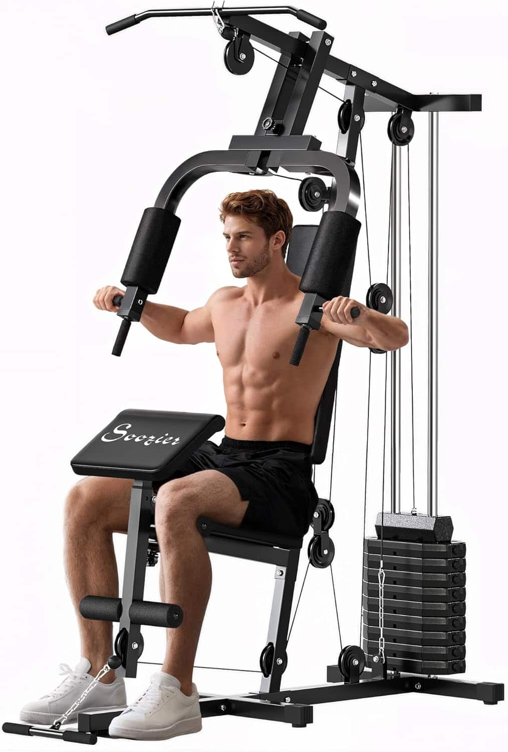 Home Gym Equipment – Multifunctional Strength Training Machine with 143 lbs Weight Stack, Full Body Workout Station for Chest, Arms, Back & Legs FitCore Supply