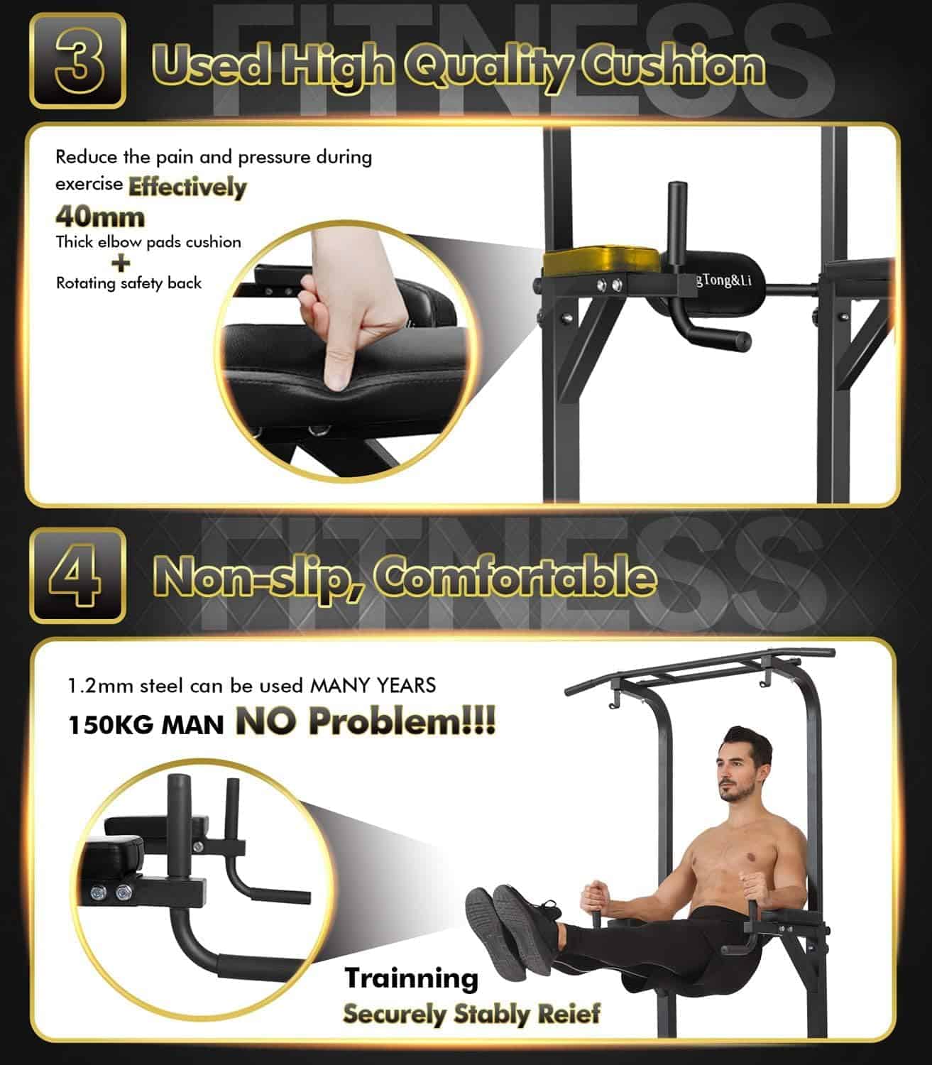 Power Tower Pull Up Bar for Home Gym – Multi-Function Dip Station, Adjustable Height Pull-Up Bar, Full Body Workout Station, 330 lbs Capacity FitCore Supply