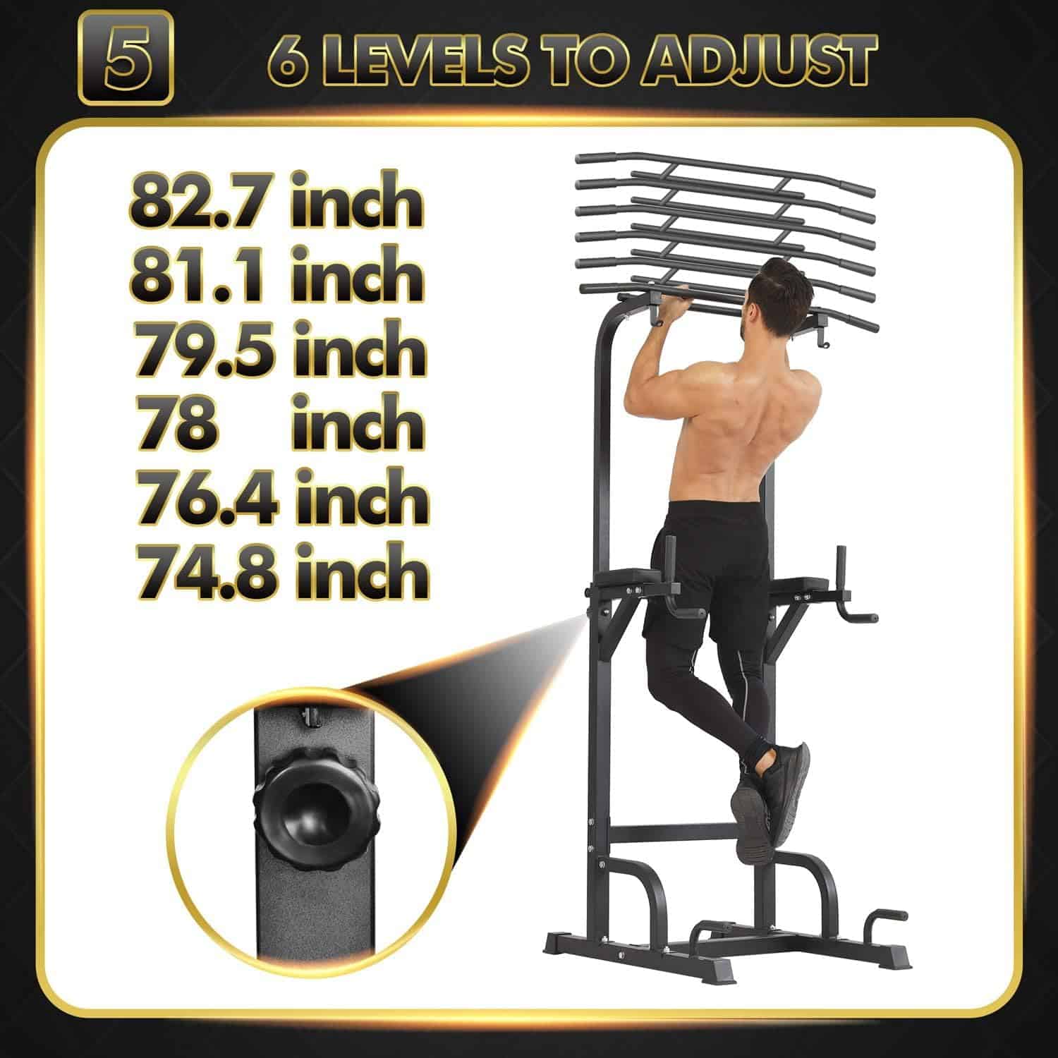 Power Tower Pull Up Bar for Home Gym – Multi-Function Dip Station, Adjustable Height Pull-Up Bar, Full Body Workout Station, 330 lbs Capacity FitCore Supply