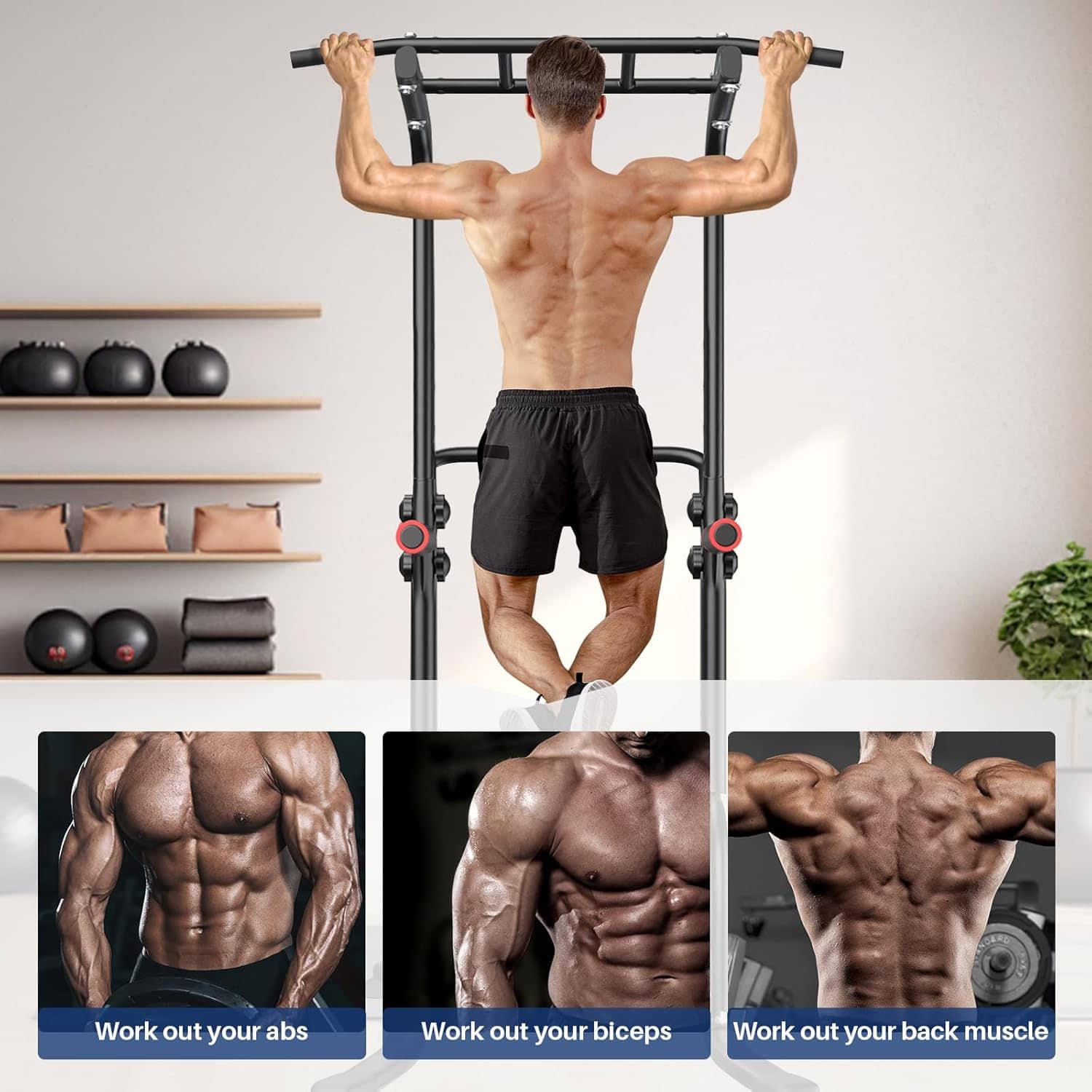 Power Tower Pull Up Bar for Home Gym – Multi-Function Dip Station, Adjustable Height Pull-Up Bar, Full Body Workout Station, 330 lbs Capacity FitCore Supply