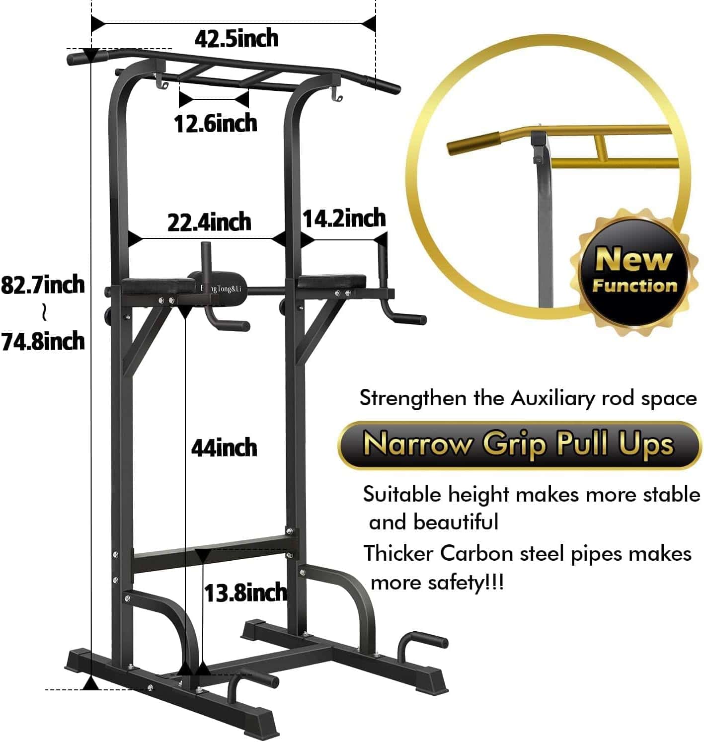 Power Tower Pull Up Bar for Home Gym – Multi-Function Dip Station, Adjustable Height Pull-Up Bar, Full Body Workout Station, 330 lbs Capacity FitCore Supply