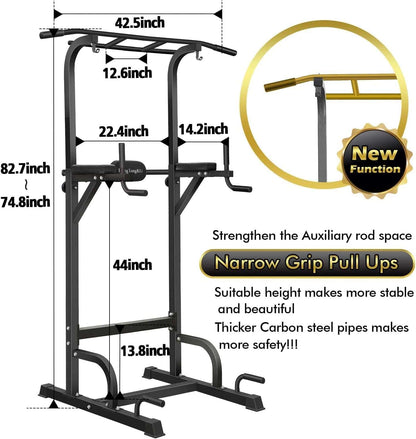 Power Tower Pull Up Bar for Home Gym – Multi-Function Dip Station, Adjustable Height Pull-Up Bar, Full Body Workout Station, 330 lbs Capacity FitCore Supply