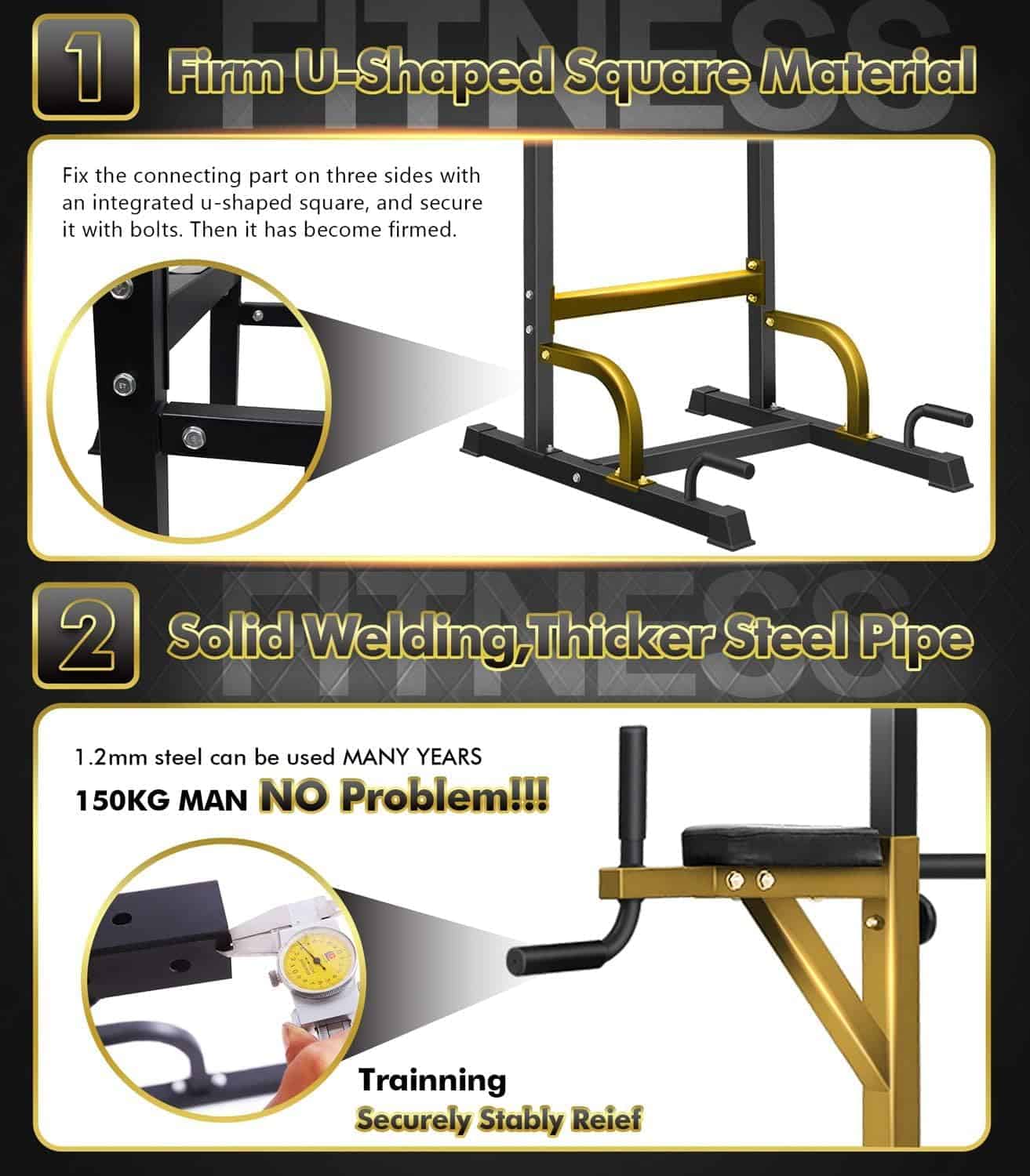 Power Tower Pull Up Bar for Home Gym – Multi-Function Dip Station, Adjustable Height Pull-Up Bar, Full Body Workout Station, 330 lbs Capacity FitCore Supply