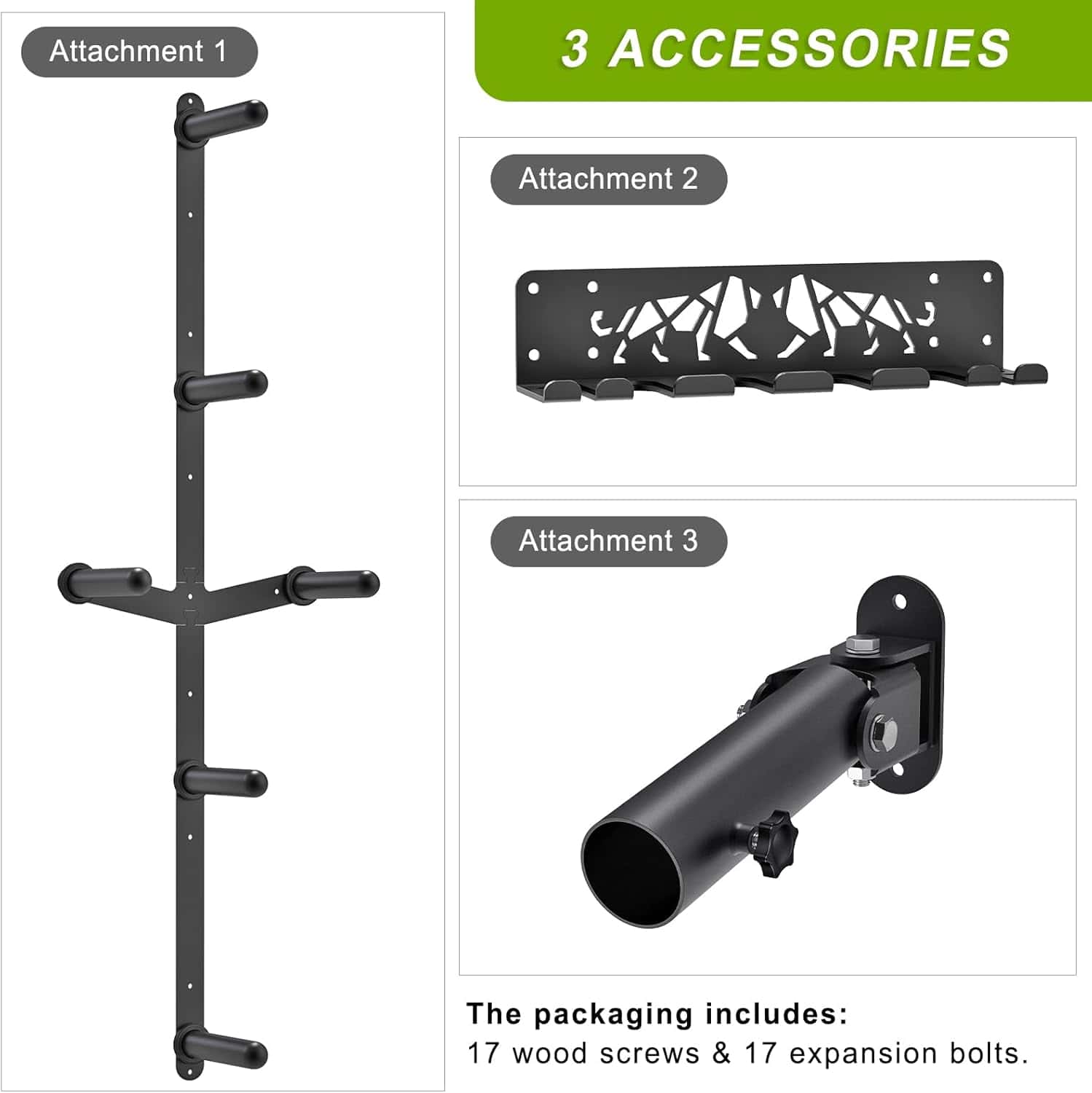 Wall Mounted Gym Organizer Set – Weight Plate Storage Rack, Barbell Holder & T-Bar Landmine Attachment – 1000 lb Capacity Heavy-Duty Steel Kipika