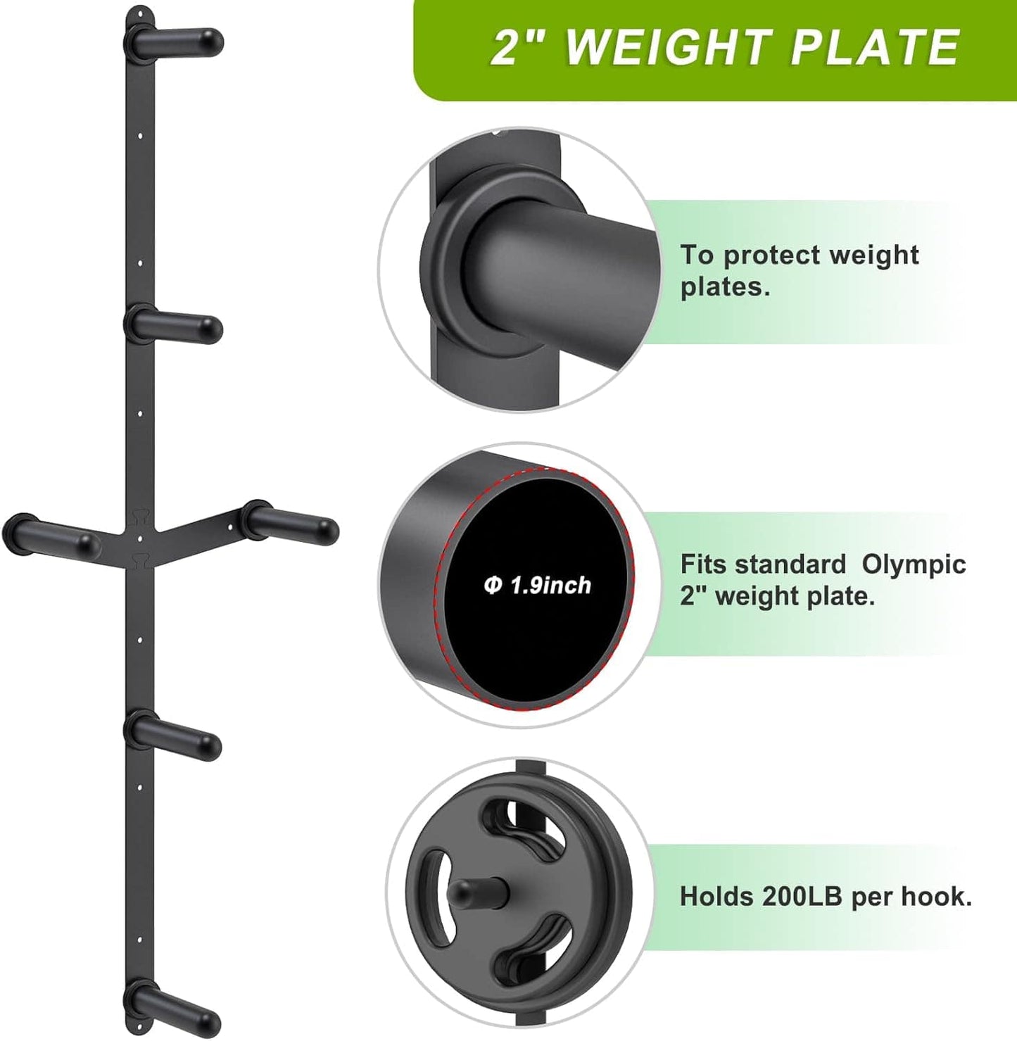 Wall Mounted Gym Organizer Set – Weight Plate Storage Rack, Barbell Holder & T-Bar Landmine Attachment – 1000 lb Capacity Heavy-Duty Steel Kipika