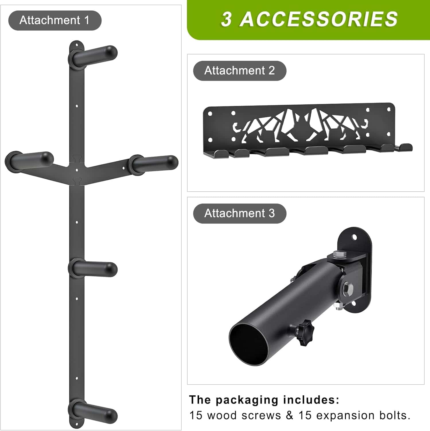 Wall Mounted Gym Organizer Set – Weight Plate Storage Rack, Barbell Holder & T-Bar Landmine Attachment – 1000 lb Capacity Heavy-Duty Steel Kipika