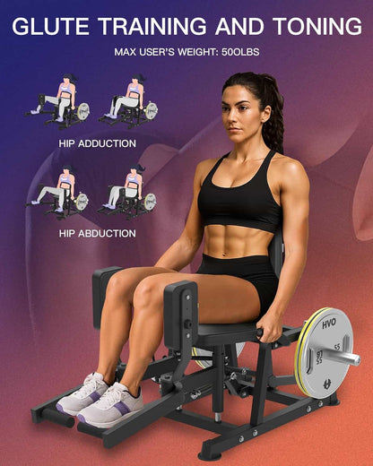 Hip Abductor & Adductor Machine – Inner & Outer Thigh Exercise Machine for Glutes and Legs, 440 LB Heavy-Duty Home Gym Equipment HVO