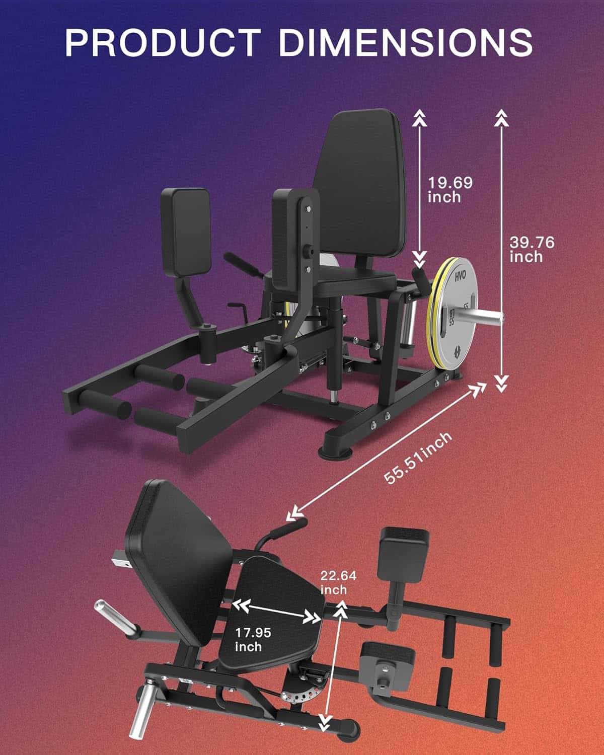 Hip Abductor & Adductor Machine – Inner & Outer Thigh Exercise Machine for Glutes and Legs, 440 LB Heavy-Duty Home Gym Equipment HVO
