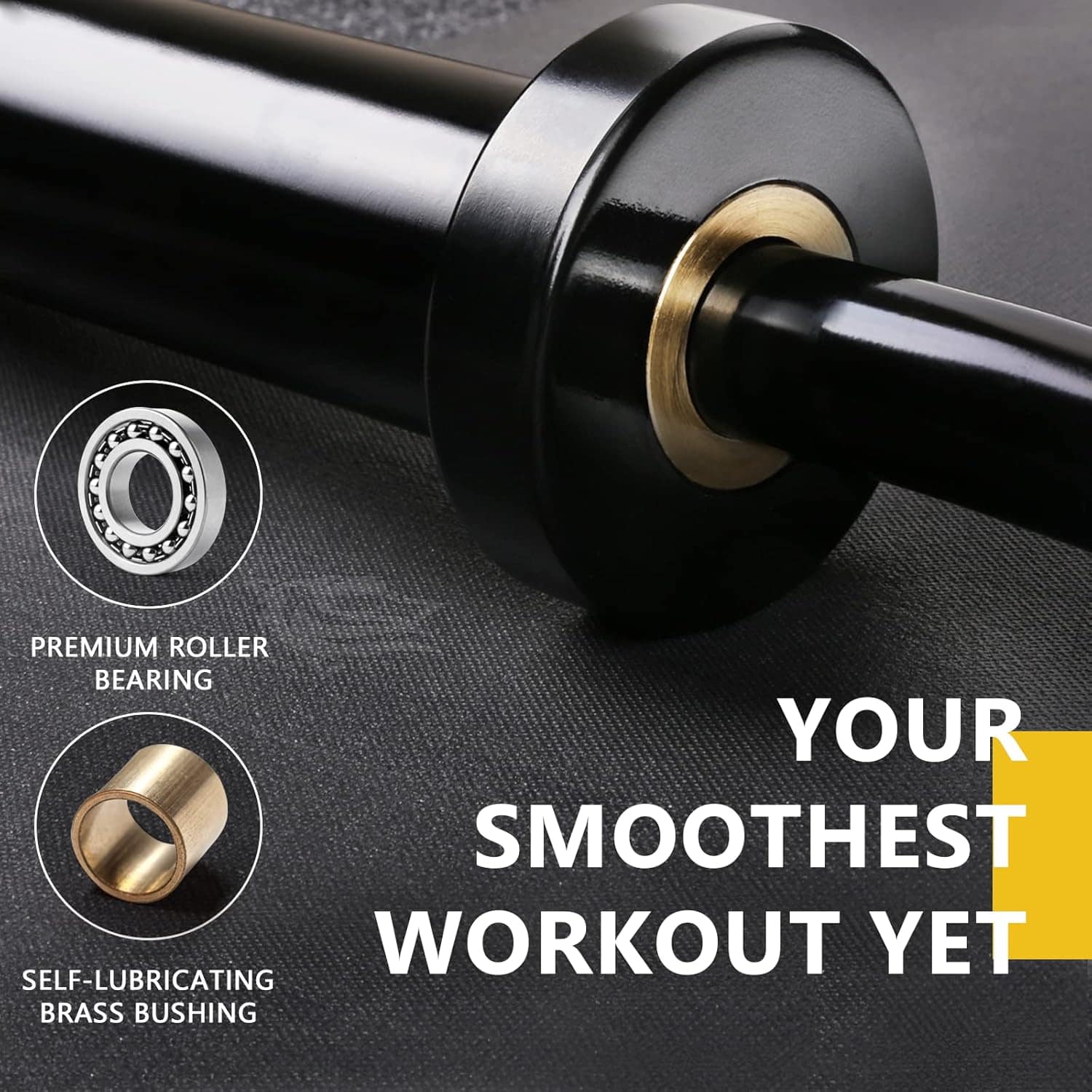 LIONSCOOL Premium Olympic Barbell – 4ft, 5ft, 6ft, 7ft Options | EZ Curl Bar & Straight Bar for Weightlifting, Squats, Deadlifts, Powerlifting – 500 to 1000 lbs Capacity – Black E-Coat Finish LIONSCOOL