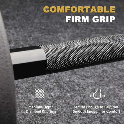 LIONSCOOL Premium Olympic Barbell – 4ft, 5ft, 6ft, 7ft Options | EZ Curl Bar & Straight Bar for Weightlifting, Squats, Deadlifts, Powerlifting – 500 to 1000 lbs Capacity – Black E-Coat Finish LIONSCOOL
