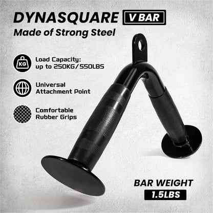 Black hand grip with text detailing features on a gray background