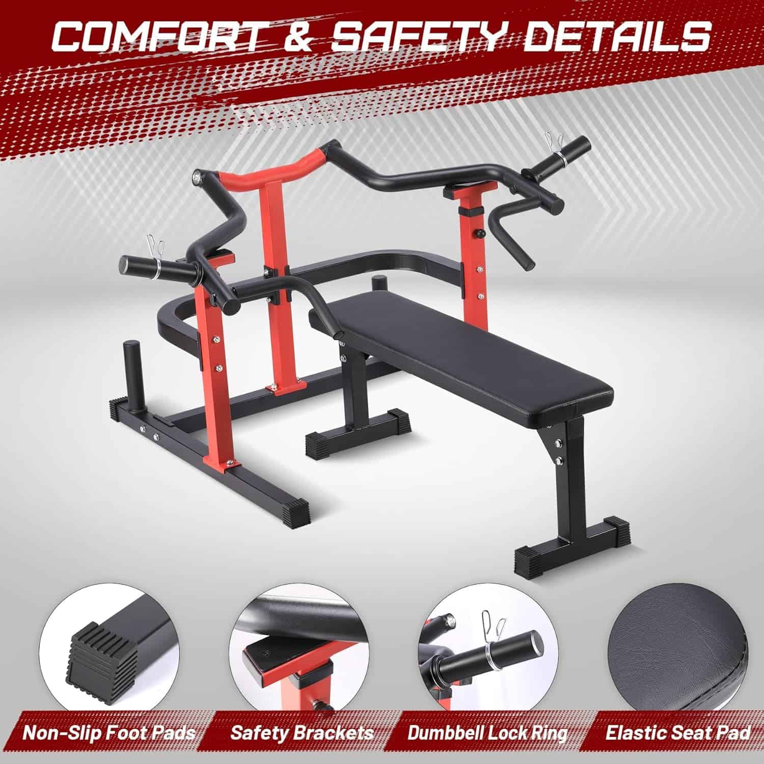 Chest Press Machine with Independent Converging Arms – Multifunctional Adjustable Bench Press Machine for Home Gym ActiveTrail