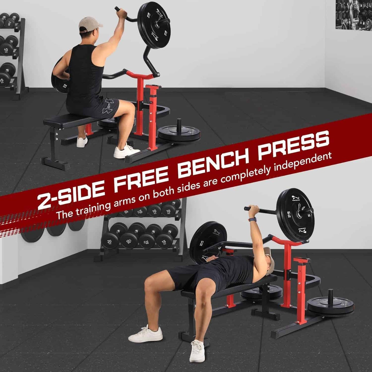 Chest Press Machine with Independent Converging Arms – Multifunctional Adjustable Bench Press Machine for Home Gym ActiveTrail
