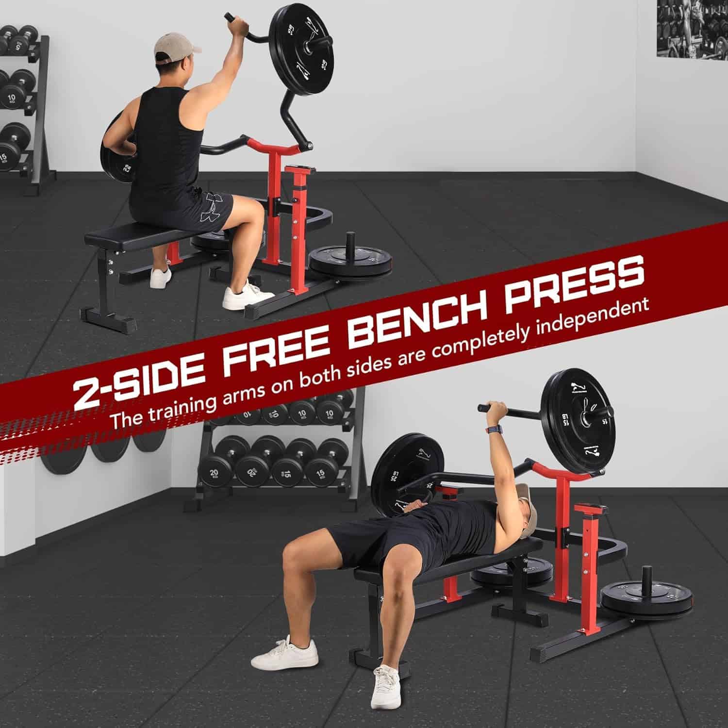 Chest Press Machine with Independent Converging Arms – Multifunctional Adjustable Bench Press Machine for Home Gym ActiveTrail