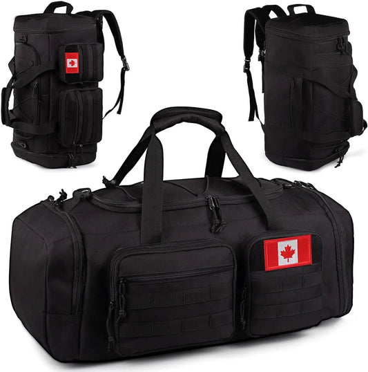 Tactical Gym Bag for Men & Women – 50L Large 3-in-1 Water-Resistant Sports Duffle with Shoe Compartment, Wet Pocket & Backpack Straps ATRIPACK