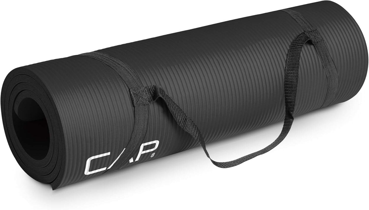 CAP Barbell 1/2-Inch High-Density Exercise Yoga Mat – Extra Thick 12mm Mat with Carrying Strap for Home, Gym & Studio Workouts CAP Barbell