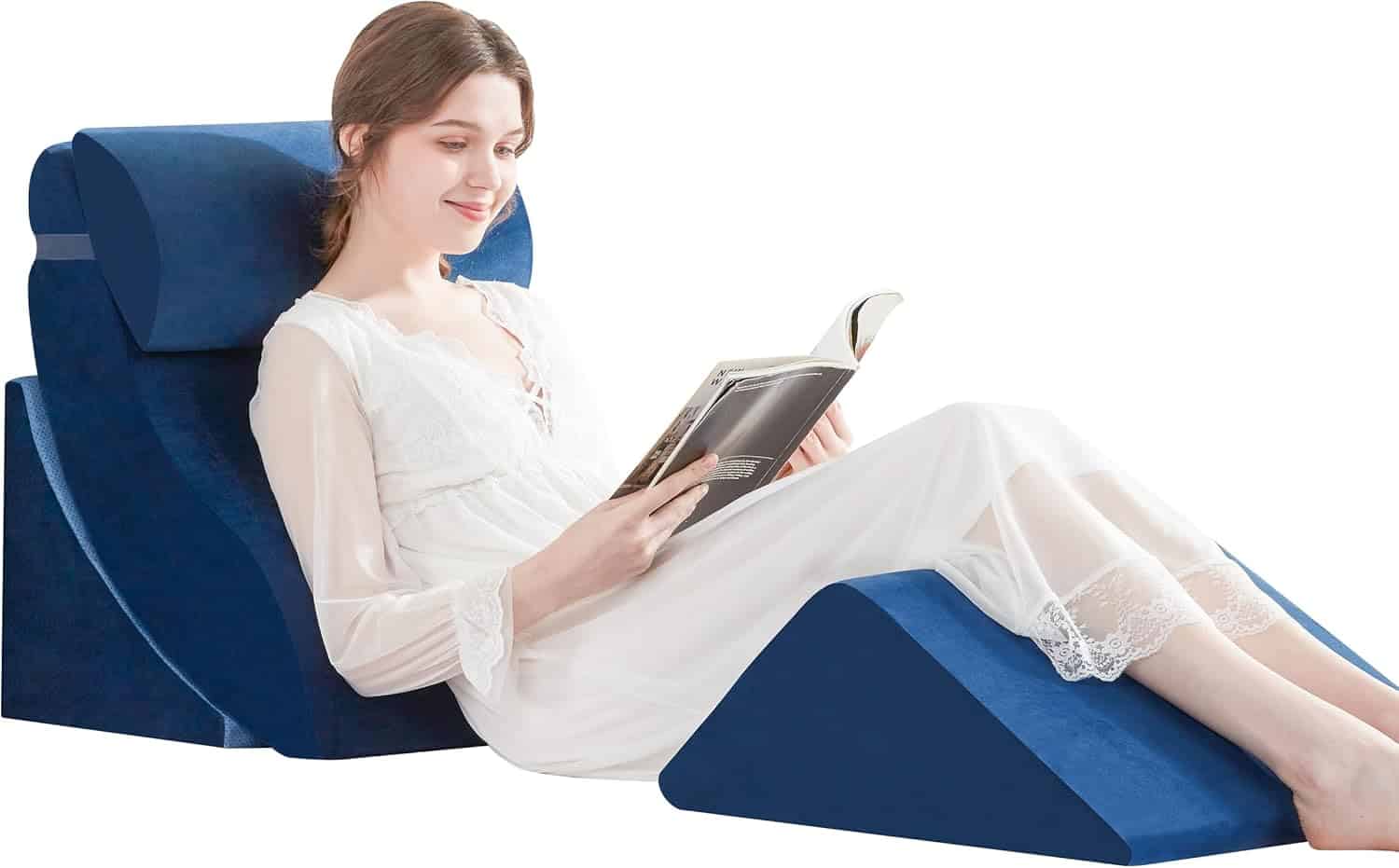 4PCS Orthopedic Bed Wedge Pillow Set – Adjustable Memory Foam for After Surgery, Acid Reflux, Rotator Cuff Recovery, Shoulder & Back Support A2ZCOMFY