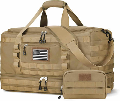ETRONIK Tactical Travel Duffle Bag for Men – Carry-On Weekender Gym Bag with Shoe Compartment, Wet Pocket & Toiletry Bag – Military-Style Overnight Bag for Travel, Sports & Outdoor ETRONIK