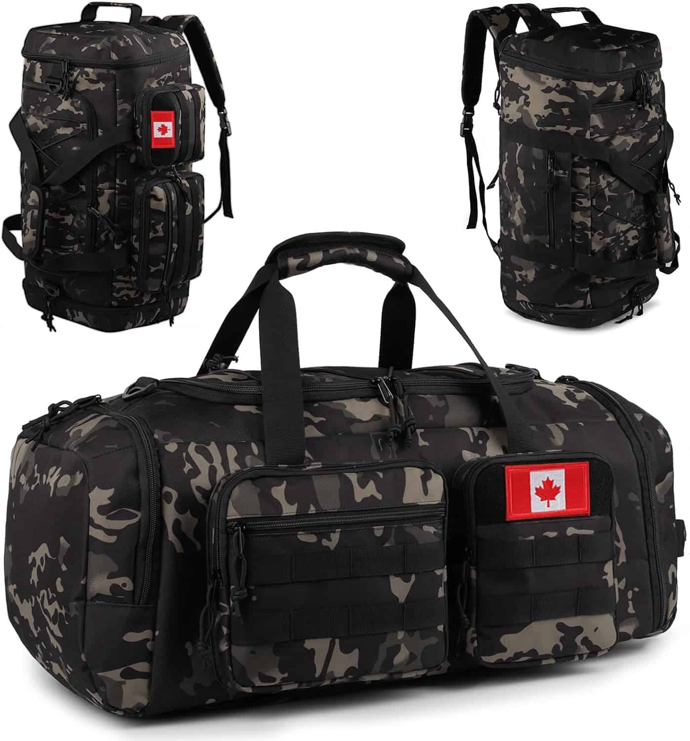 Tactical Gym Bag for Men & Women – 50L Large 3-in-1 Water-Resistant Sports Duffle with Shoe Compartment, Wet Pocket & Backpack Straps ATRIPACK
