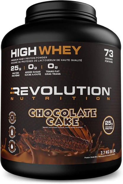 Revolution High Whey Protein – 6LB Chocolate Cake Flavor | 25g Isolate Blend