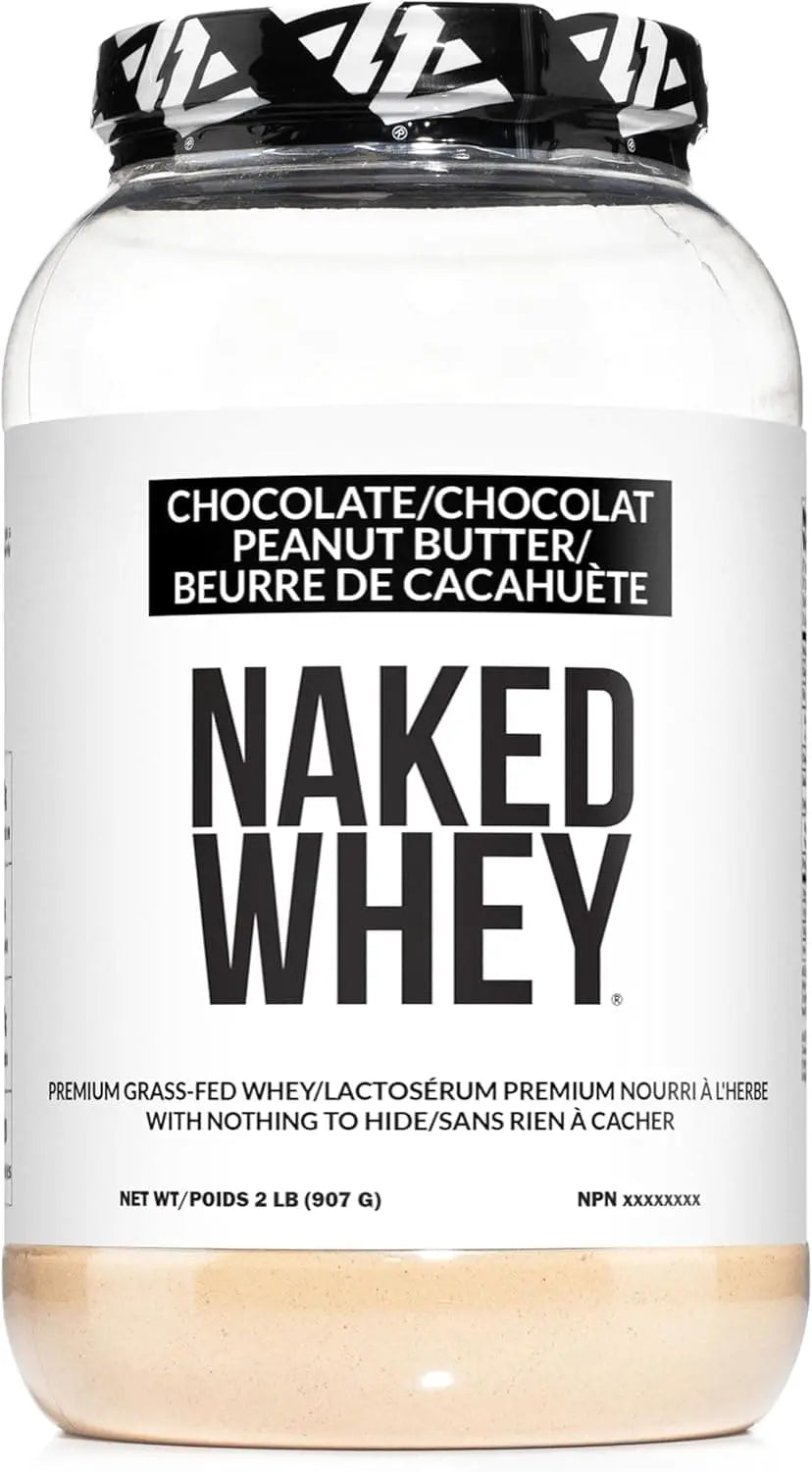 NAKED Whey Protein Powder – 100% Grass-Fed, Chocolate Peanut Butter (2LB)