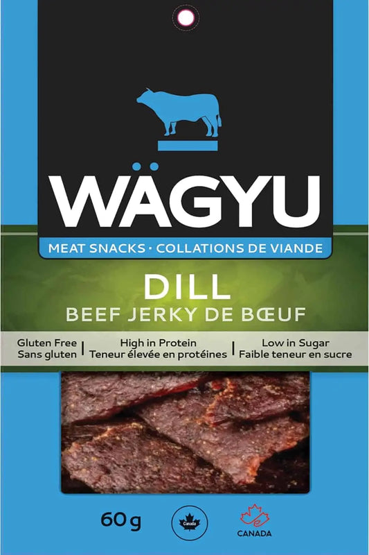 Wagyu Dill Halal Beef Jerky – High Protein, Gluten-Free Snack, 60g – Made in Canada, Hardwood Smoked Wagyu