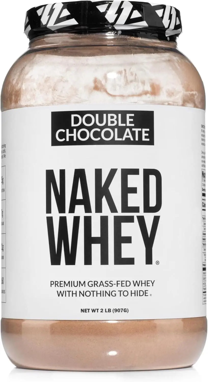 NAKED Whey Protein Powder – 100% Grass-Fed, Double Chocolate (2LB)