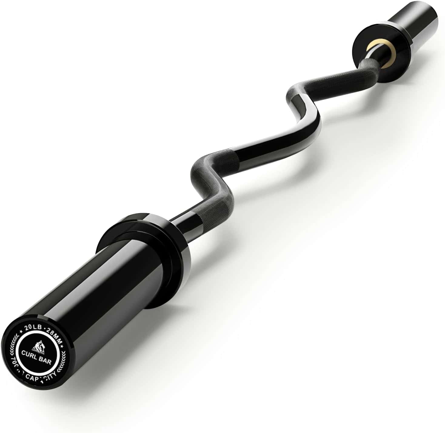 LIONSCOOL Premium Olympic Barbell – 4ft, 5ft, 6ft, 7ft Options | EZ Curl Bar & Straight Bar for Weightlifting, Squats, Deadlifts, Powerlifting – 500 to 1000 lbs Capacity – Black E-Coat Finish LIONSCOOL