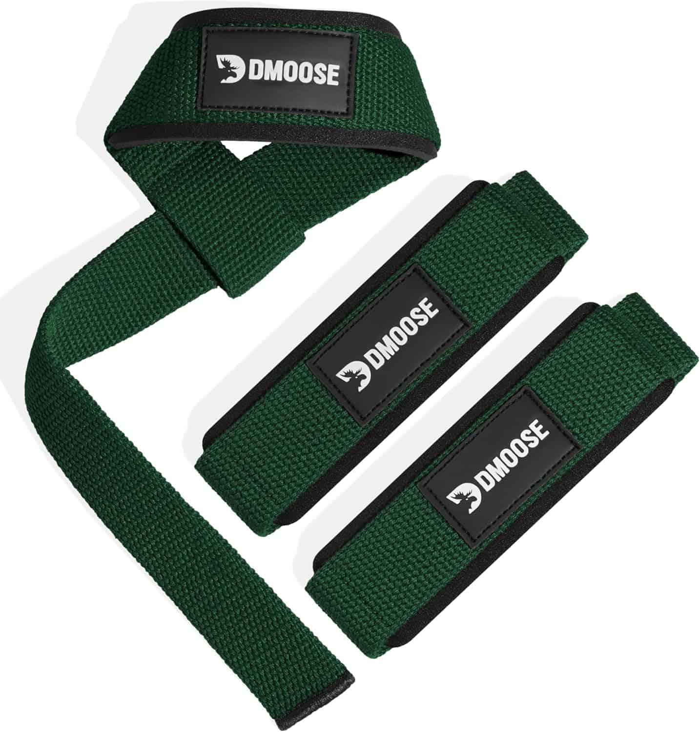 DMoose Weightlifting Wrist Straps – Neoprene-Padded Deadlift Straps with Silicone Grip DMoose
