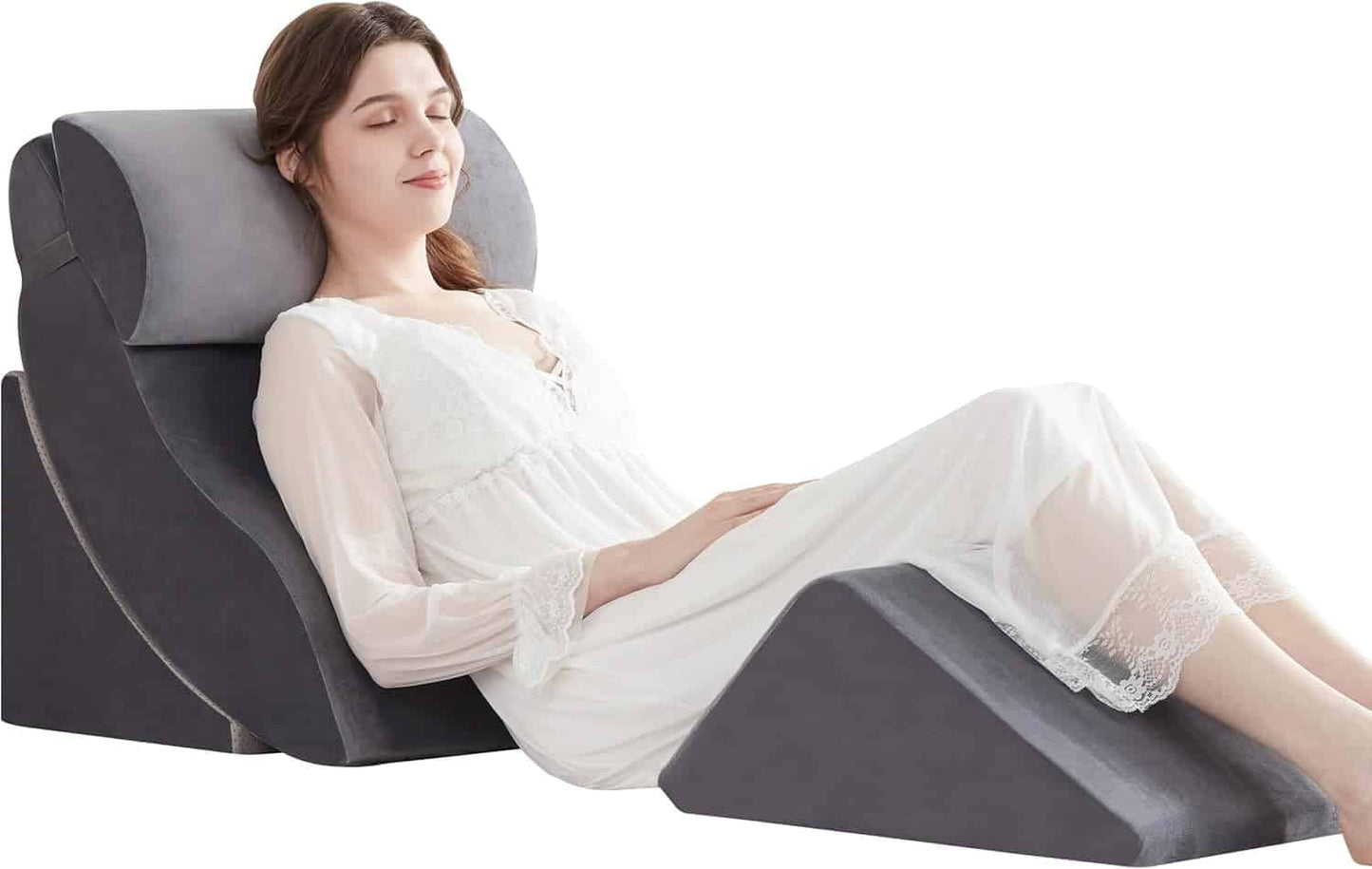 4PCS Orthopedic Bed Wedge Pillow Set – Adjustable Memory Foam for After Surgery, Acid Reflux, Rotator Cuff Recovery, Shoulder & Back Support A2ZCOMFY