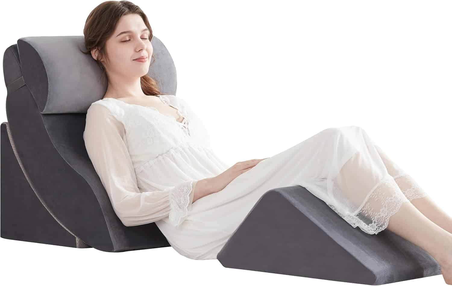 4PCS Orthopedic Bed Wedge Pillow Set – Adjustable Memory Foam for After Surgery, Acid Reflux, Rotator Cuff Recovery, Shoulder & Back Support A2ZCOMFY