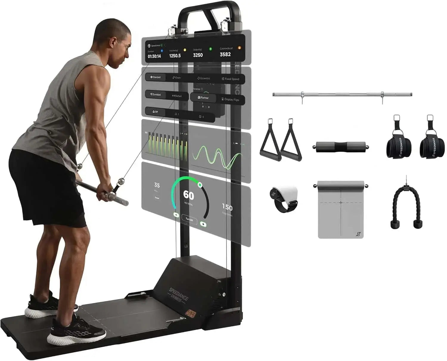 Speediance Smart Home Gym System | Portable Smith Machine, Cable Trainer & Cardio Station | 220 lb Digital Resistance + 230+ Classes Speediance