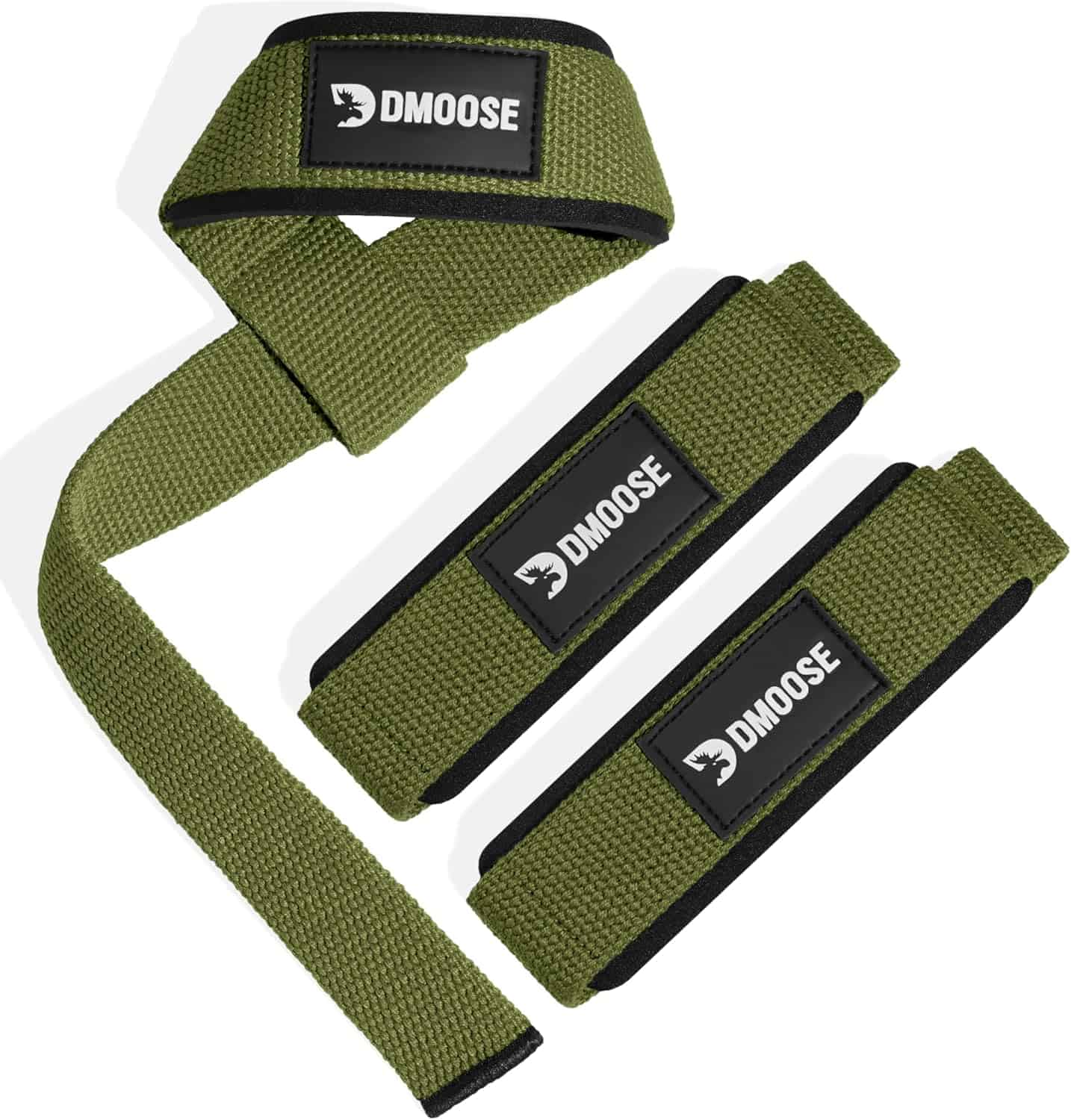 DMoose Weightlifting Wrist Straps – Neoprene-Padded Deadlift Straps with Silicone Grip DMoose