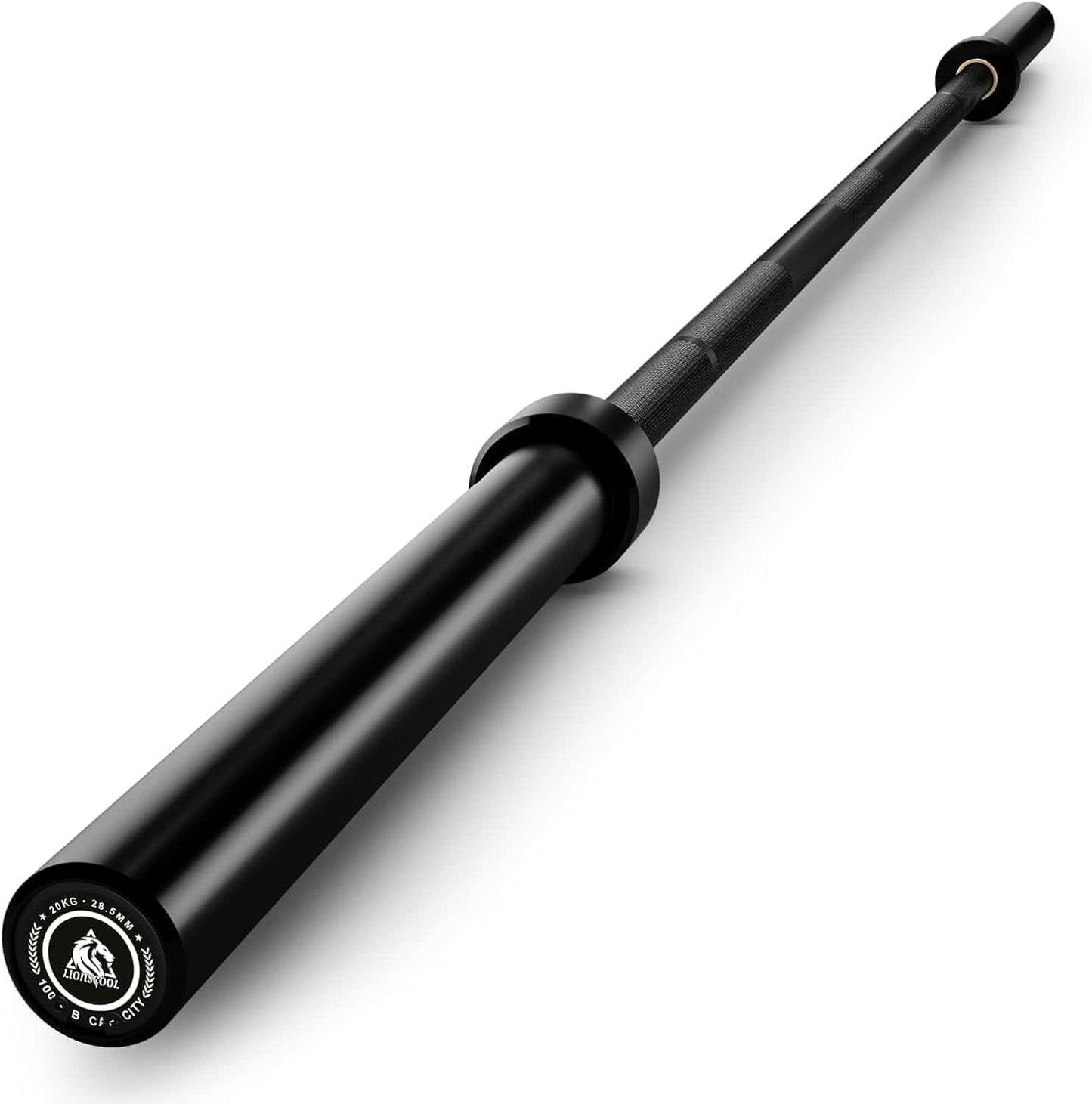 LIONSCOOL Premium Olympic Barbell – 4ft, 5ft, 6ft, 7ft Options | EZ Curl Bar & Straight Bar for Weightlifting, Squats, Deadlifts, Powerlifting – 500 to 1000 lbs Capacity – Black E-Coat Finish LIONSCOOL