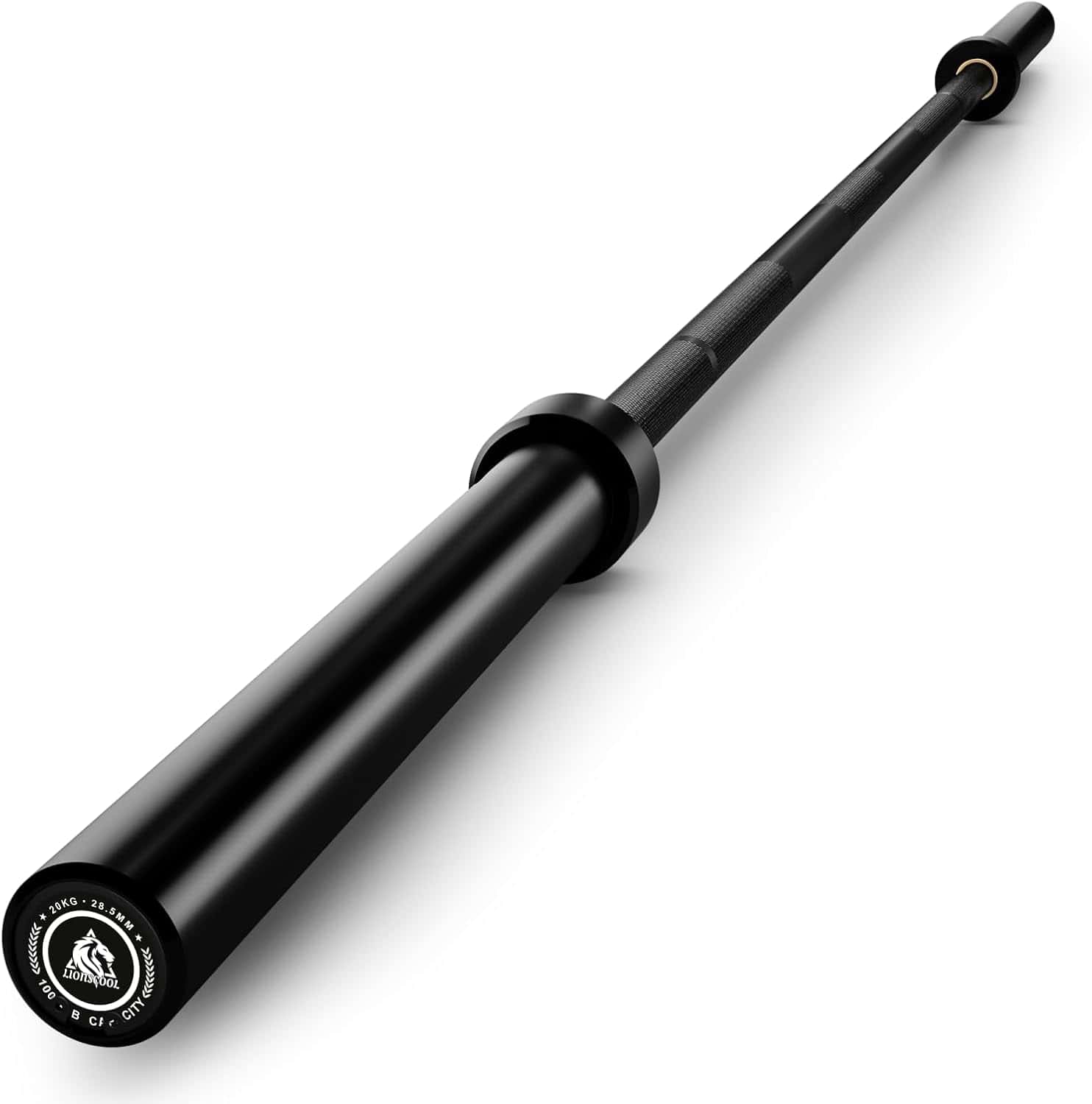 LIONSCOOL Premium Olympic Barbell – 4ft, 5ft, 6ft, 7ft Options | EZ Curl Bar & Straight Bar for Weightlifting, Squats, Deadlifts, Powerlifting – 500 to 1000 lbs Capacity – Black E-Coat Finish LIONSCOOL