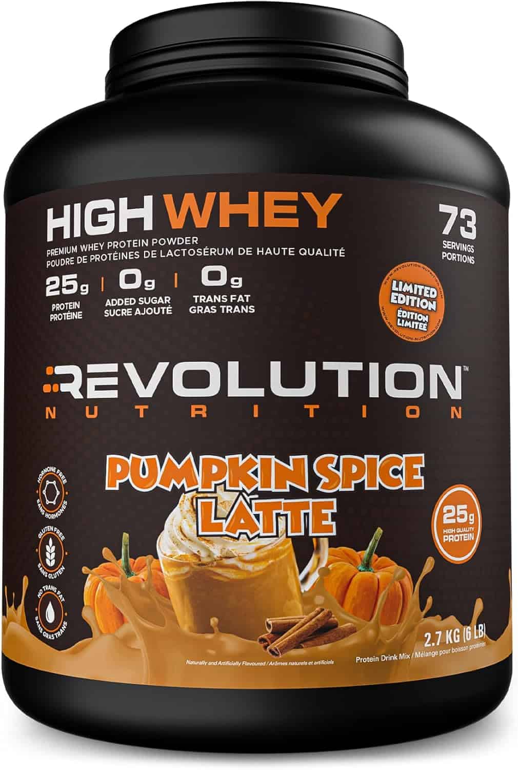 Revolution High Whey Protein – 6LB Pumpkin Spice Flavor | 25g Isolate Blend