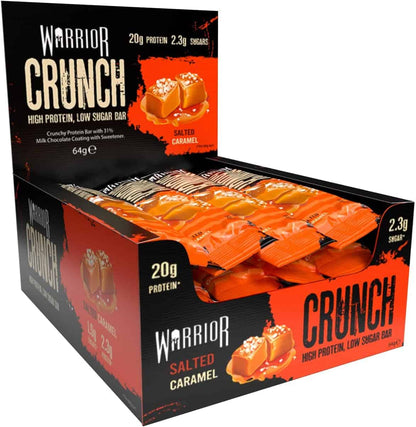 Warrior Crunch High Protein Bars – 20g Protein – Low Carb, Low Sugar – 12 x 64g