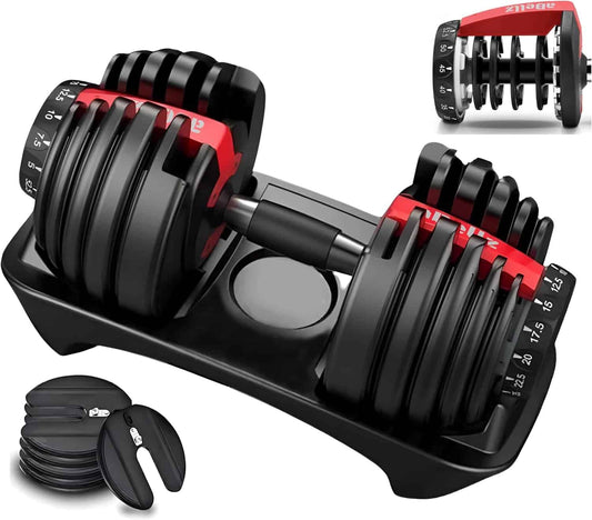 52.5 lb Adjustable Dumbbell – 15-in-1 Weight Settings, Dial System, Compact & Space-Saving Design aBellz