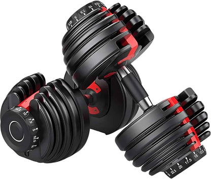 52.5 lb Adjustable Dumbbell – 15-in-1 Weight Settings, Dial System, Compact & Space-Saving Design aBellz